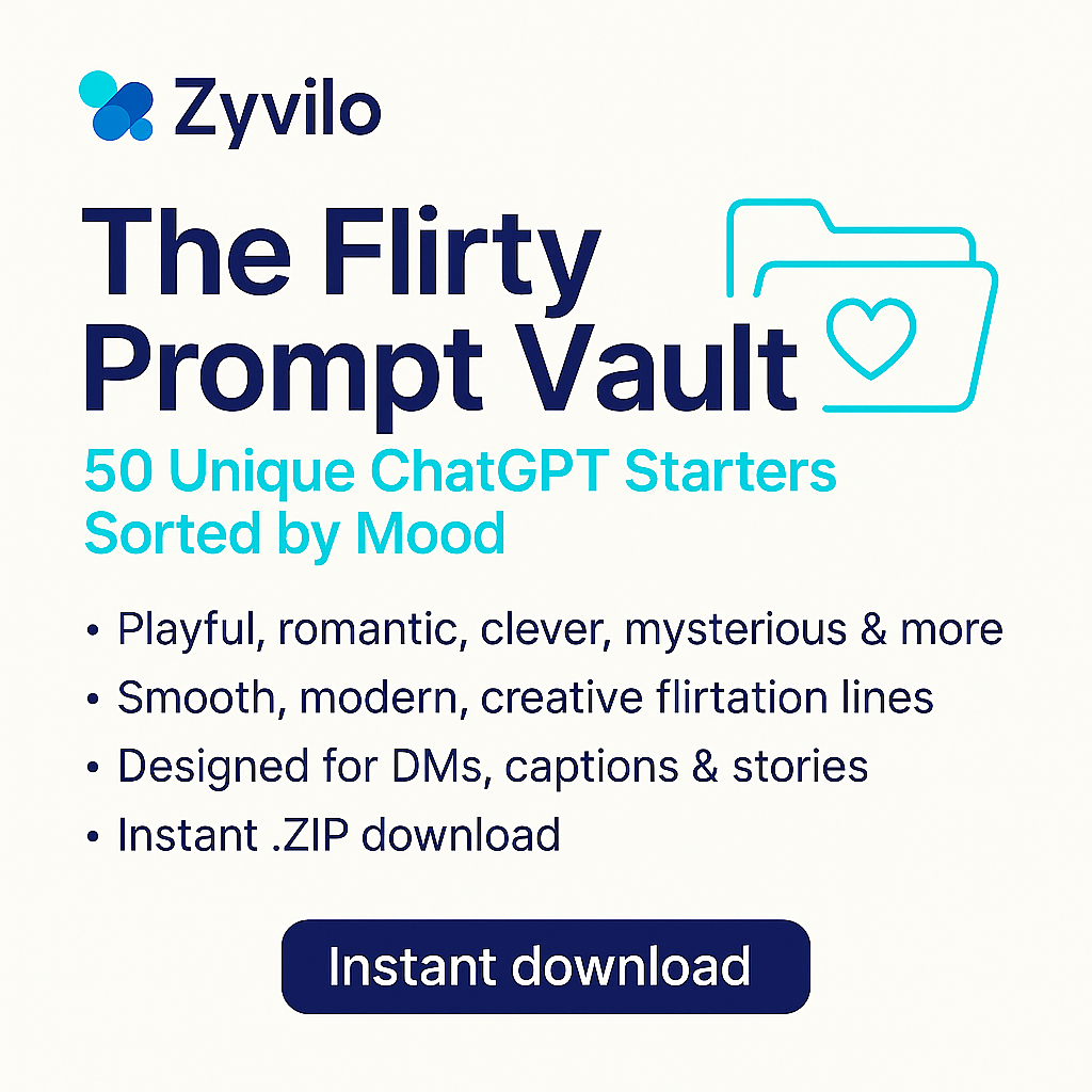 The Flirty Prompt Vault – 50 Unique ChatGPT Starters Sorted by Mood